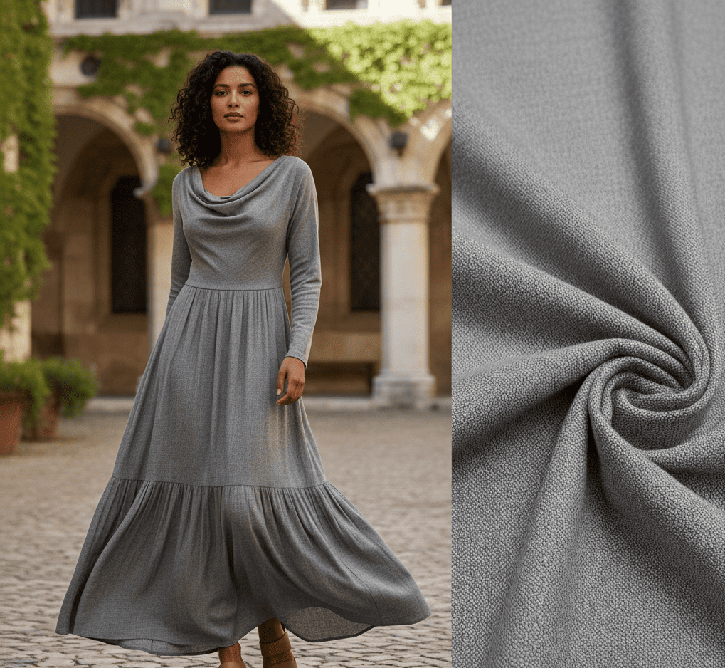 Cora Cotton Elegance - Grey Fabric